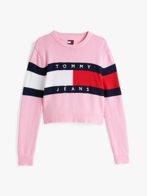 TOMMY JEANS COLOUR-BLOCKED FLAG RELAXED JUMPER