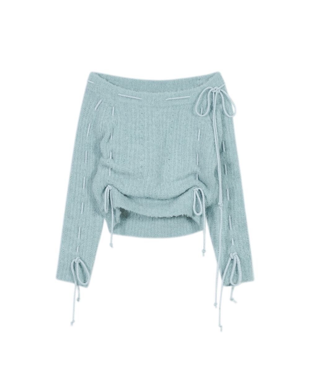 TYPESERVICE Off Shoulder Strap Knit