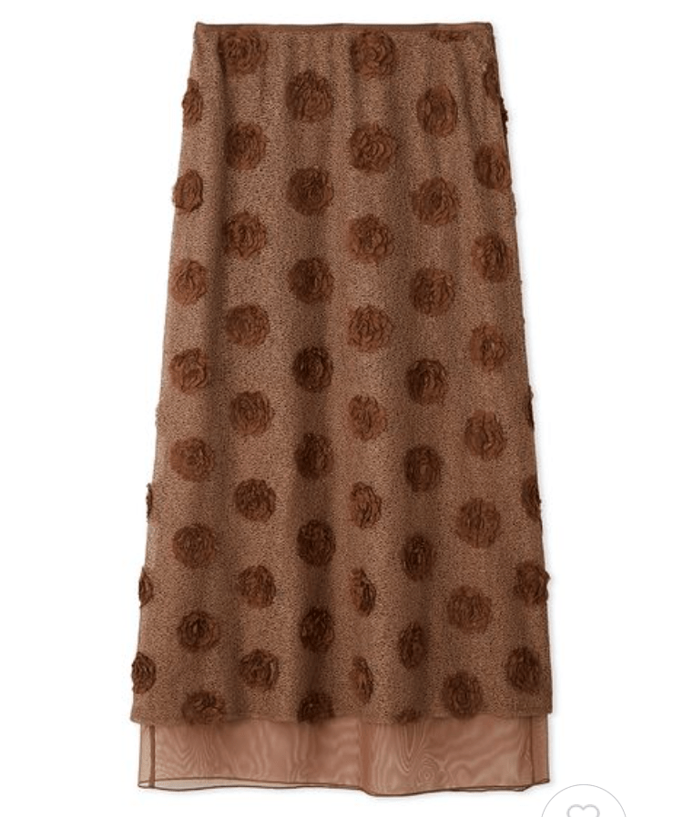 Lily Brown フラワーモチーフメッシュスカート