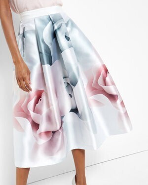Ted Baker London Porcelain Rose full midi skirt