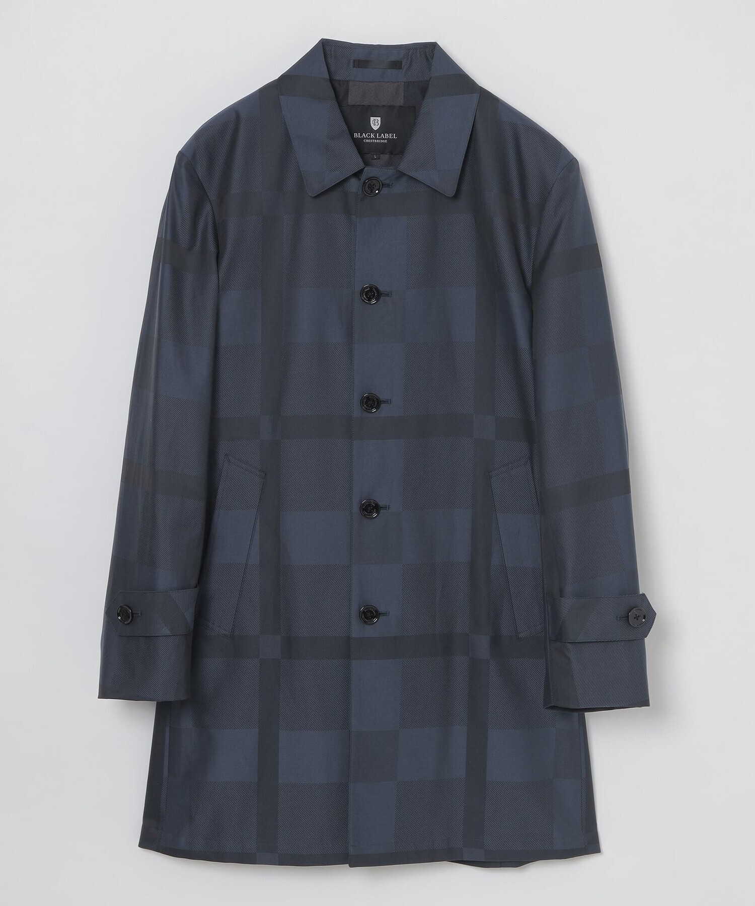 BLACK LABEL CRESTBRIDGE シャドーチェックライトウェイトステンカラーコート