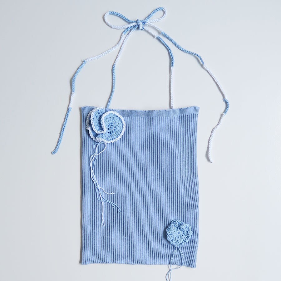 Kijun Crochet Knit Tube Top