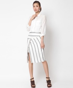 VICKY NEOストライプ巻きスカート