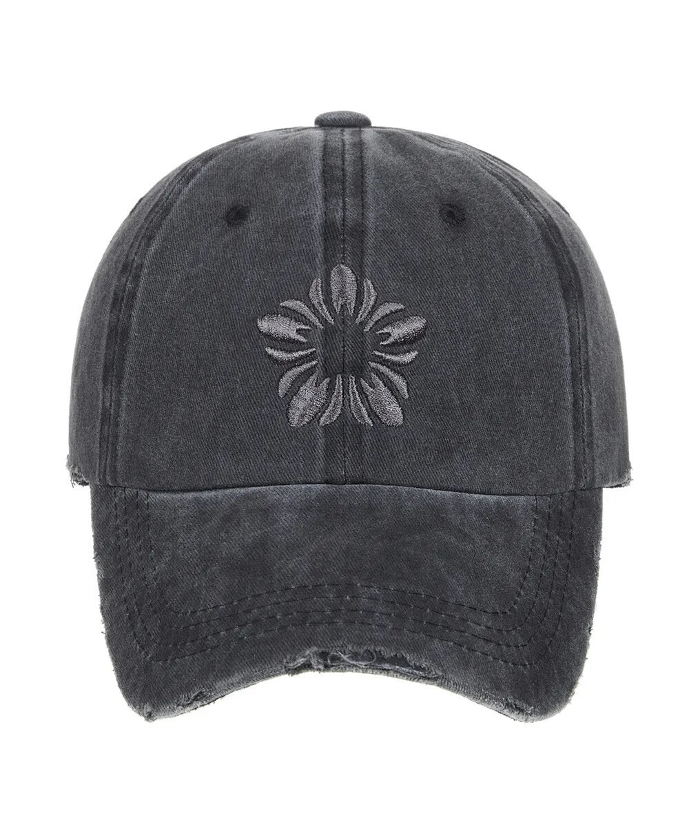 ULKIN MUGUNG Embroidery Pigment Ball Cap_Charcoal