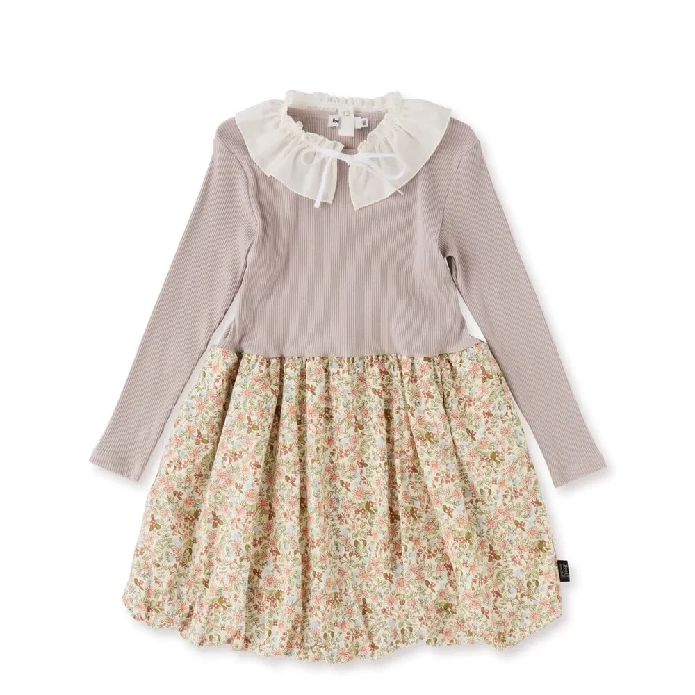 Noeil aime BeBe 花柄ティベット付きバルーンドッキングワンピース