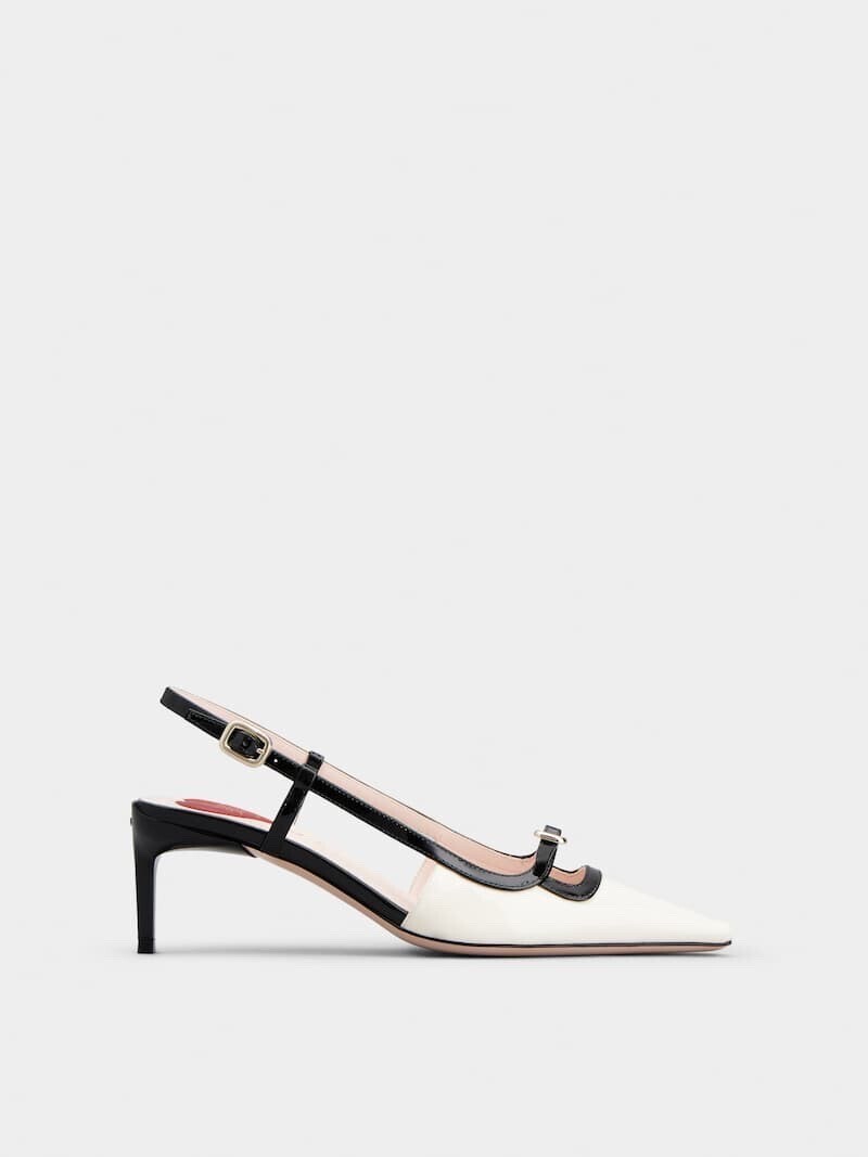 Roger Vivier ヴィヴ カナール パテントレザー スリングバック パンプス
