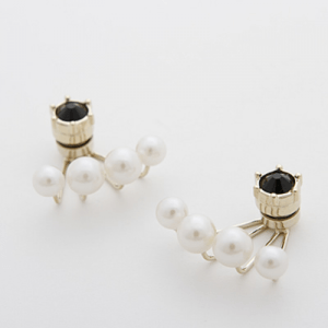 raffia 【JC1829】Jewel Casket / Magnet earring stone×pearl