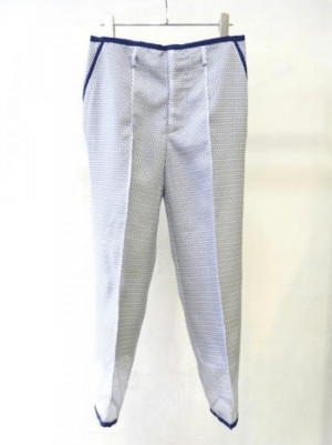 NAVY.WO 【N41FP09】NAVY.WO / レーシー素材 ロングパンツ（ブルー）