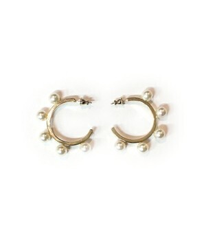 Dress up everyday パールフープピアス