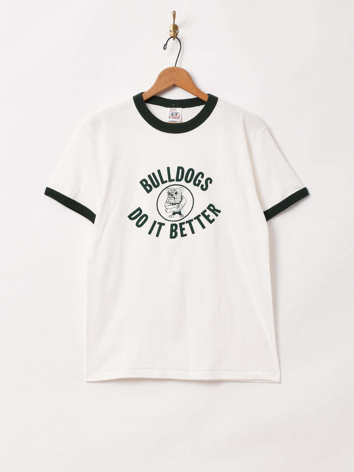 Top Of The Hill ブルドッグ プリントリンガーTシャツ
