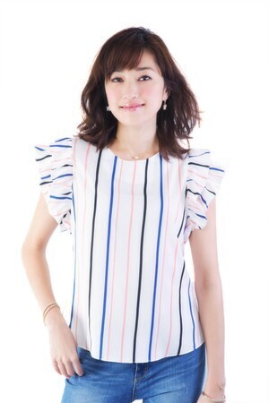Cherry Ann ストライプフリルブラウス