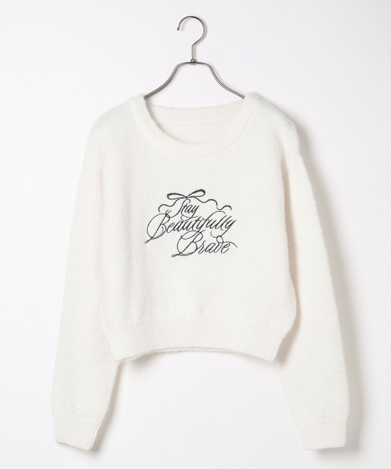 Heather 刺繍ロゴニット