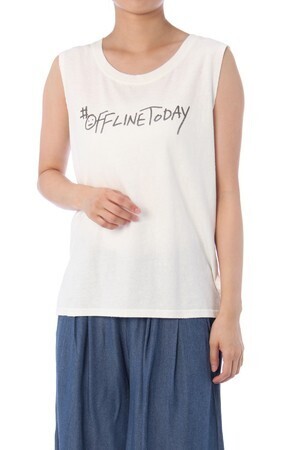 AZUL by moussy リサイクルコットンOFF LINEタンク