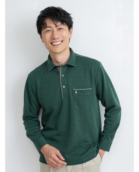 Hush Puppies 撚り杢W Fポロシャツ