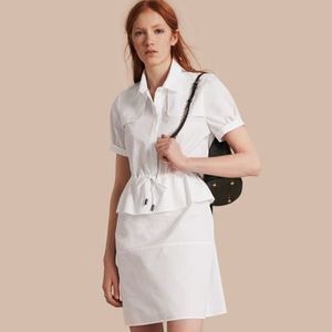 BURBERRY ペプラムディテール・コットン・シャツドレス