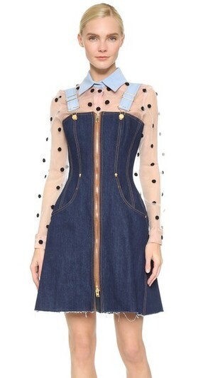 Natasha Zinko Structured Denim Overall Dress