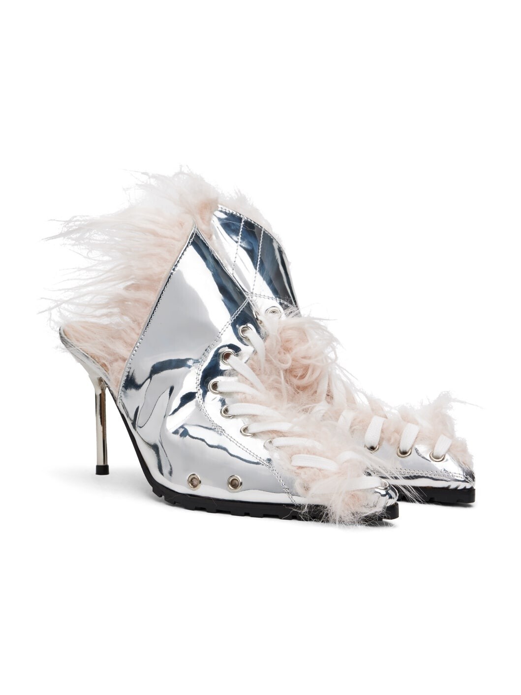 OTTOLINGER Silver Heel Mules