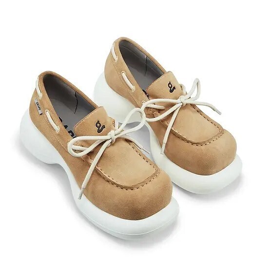 GRAPE BROWN LACE-UP PLATFORM SHOES