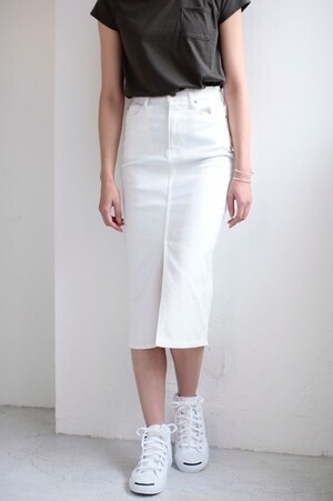 AZUL by moussy フロントスリットミディスカート