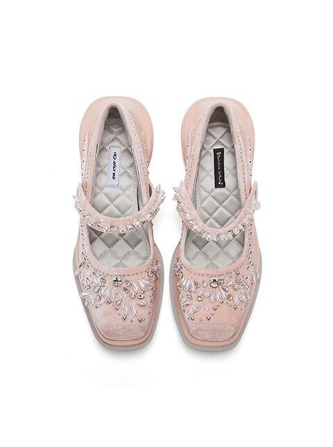 Florentina Leitner Velvet pearl Shoes - Pink