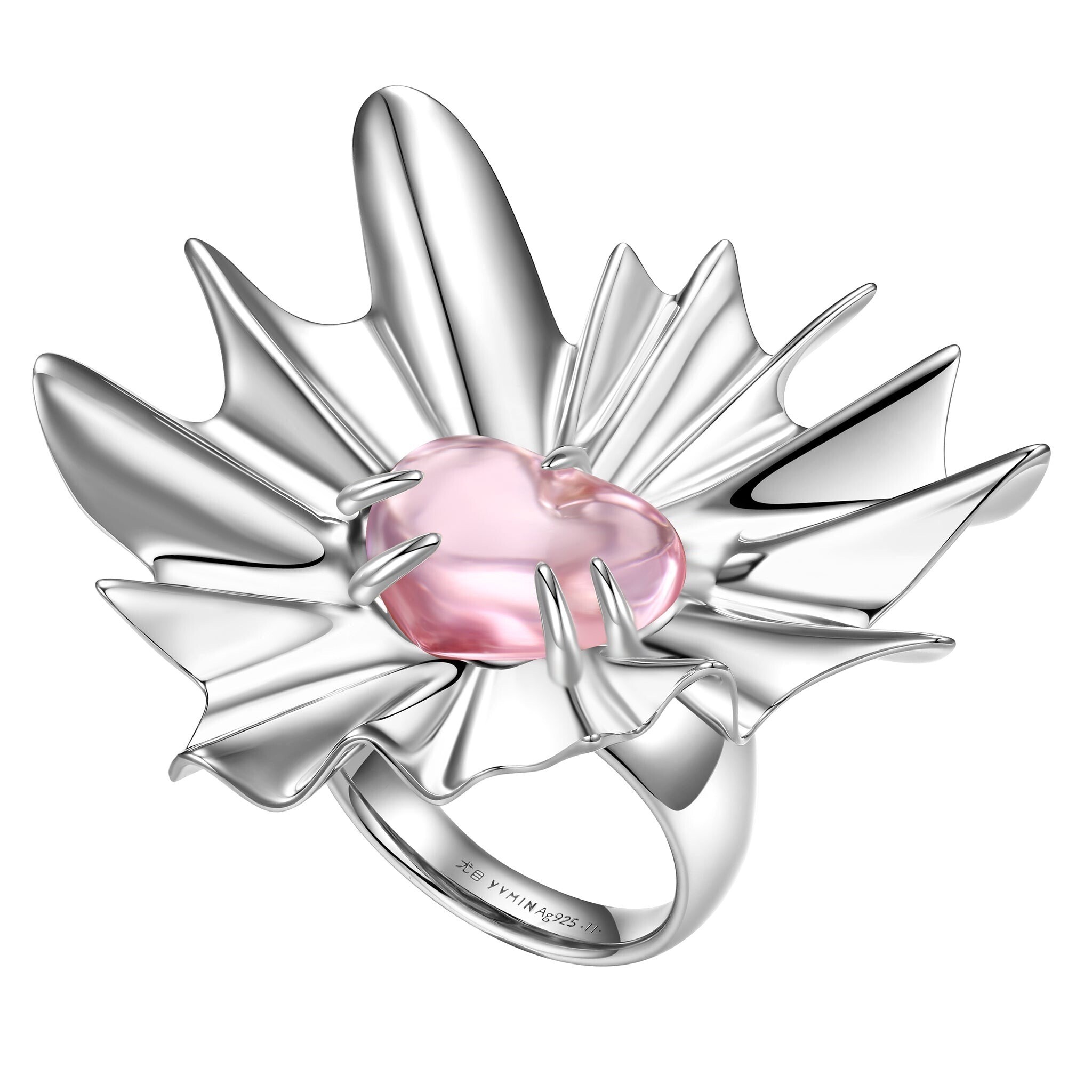 YVMIN ElectricGirl / Crystal heart with skirts Ring