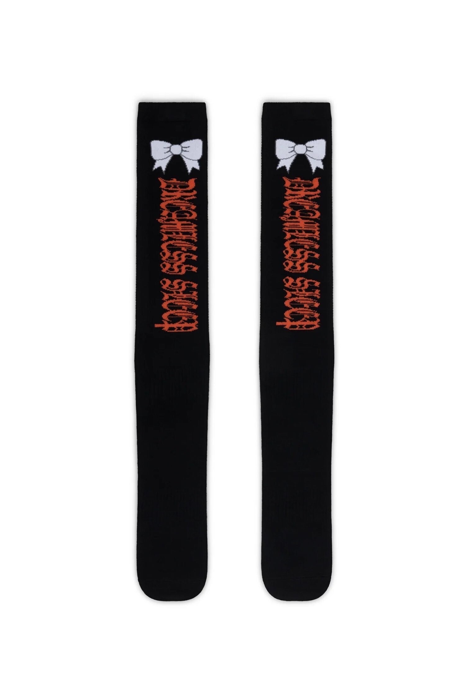 ASHLEY WILLIAMS Dreamless Bow Knee Socks, Black