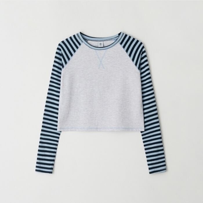 RONRON OUTSTITCH STRIPE RAGLAN LONG SLEEVE