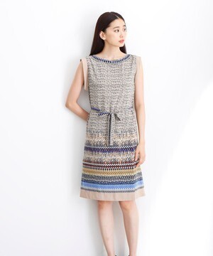 DOUBLE STANDARD CLOTHING 総柄ノースリーブワンピース