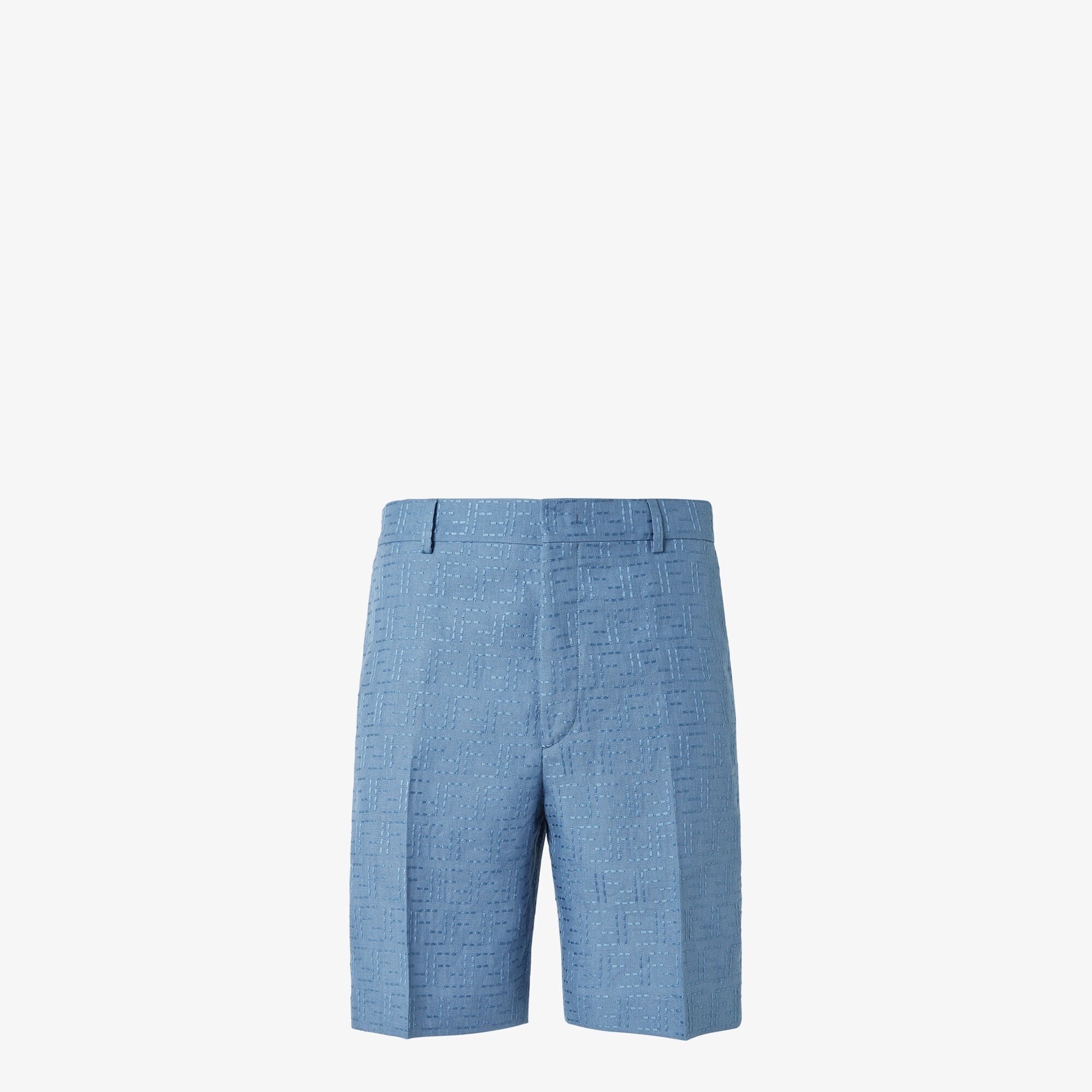 FENDI ライトブルーリネン FFジャカード ショートパンツ