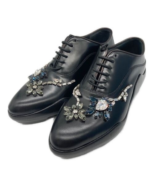 PRADA ビジュー付レースアップシューズ