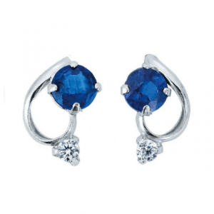 ESTELLE JEWEL GARDEN 【0222-4731-0018】K10WGサファイヤ・キュービックジルコニアピアス