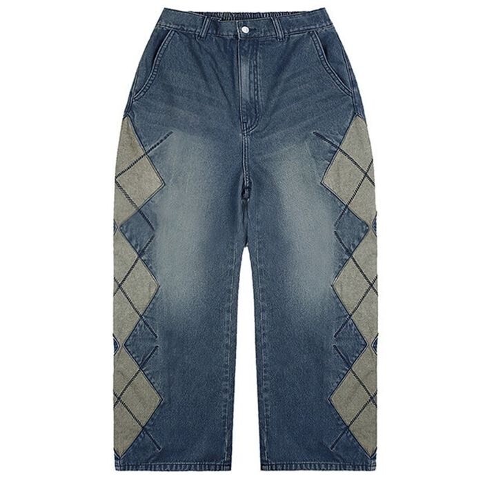 XTONZ XP200 Roombus Patterned Wide Denim Pants 4FT823