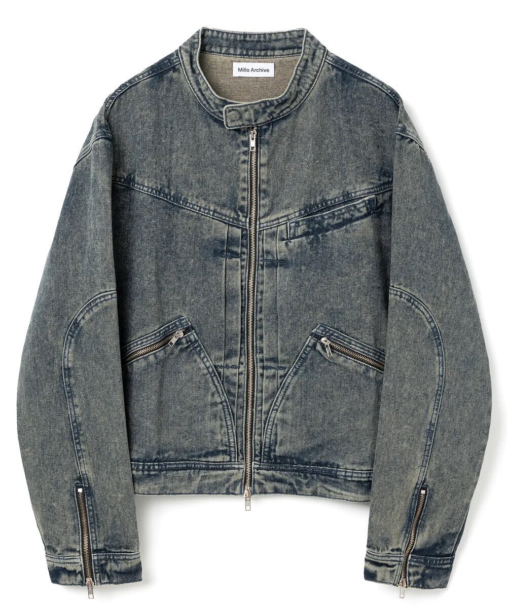 MILLO ARCHIVE Denim biker jacket [oil blue]