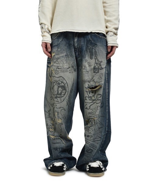 Jaded London GRAFITTI COLOSSUS WASHED JEAN