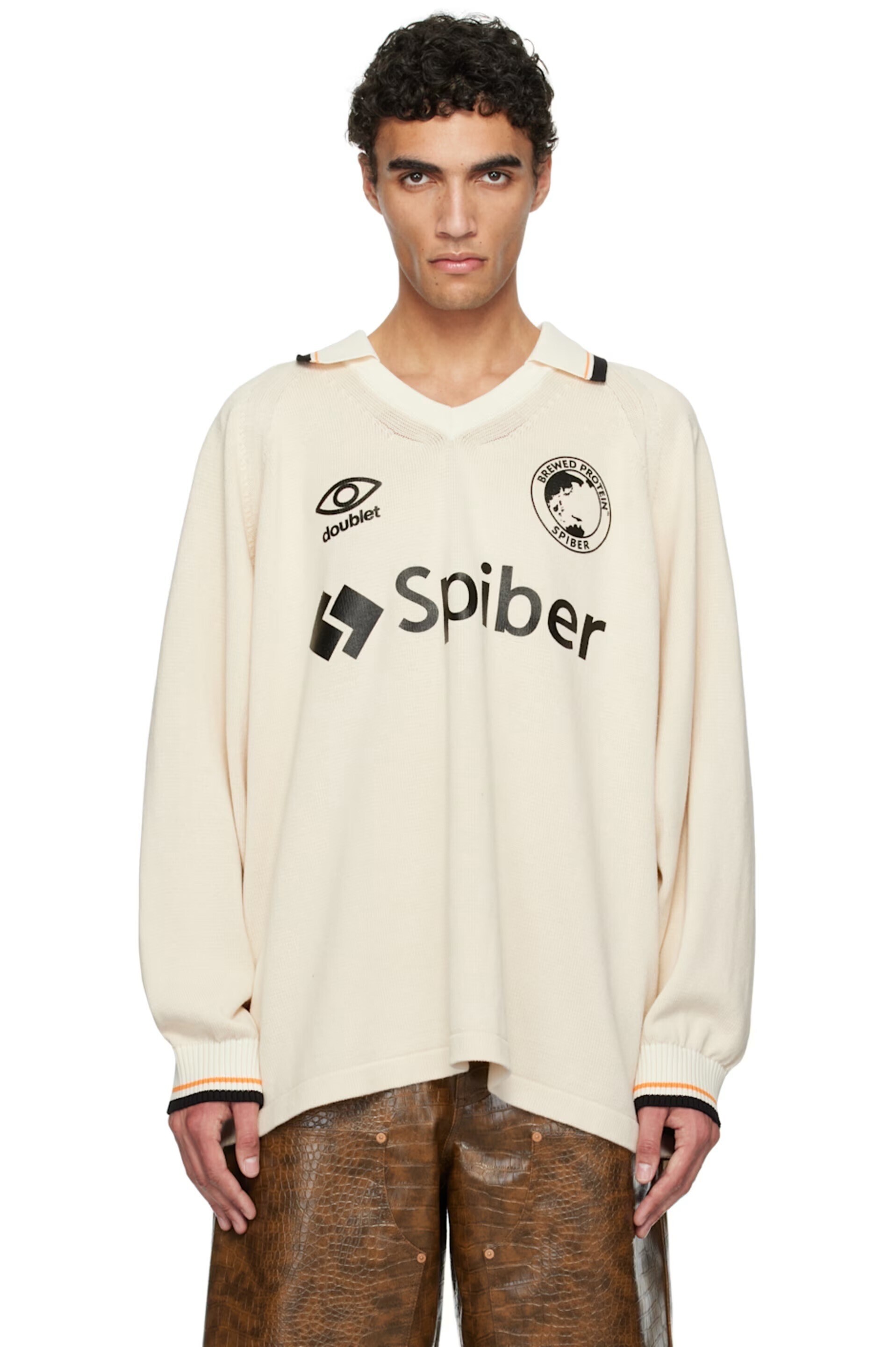 DOUBLET オフホワイト Team Spiber Football セーター
