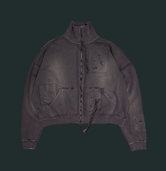 UNDERMYCAR 25SS MULTI PATCHED VINTAGE GAOR ZIP-UP - MOCHA
