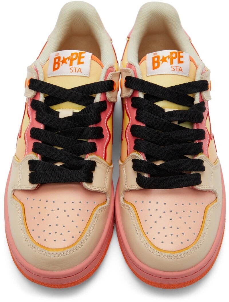 A Bathing Ape BAPE Beige & Yellow Sta Low Sneakers