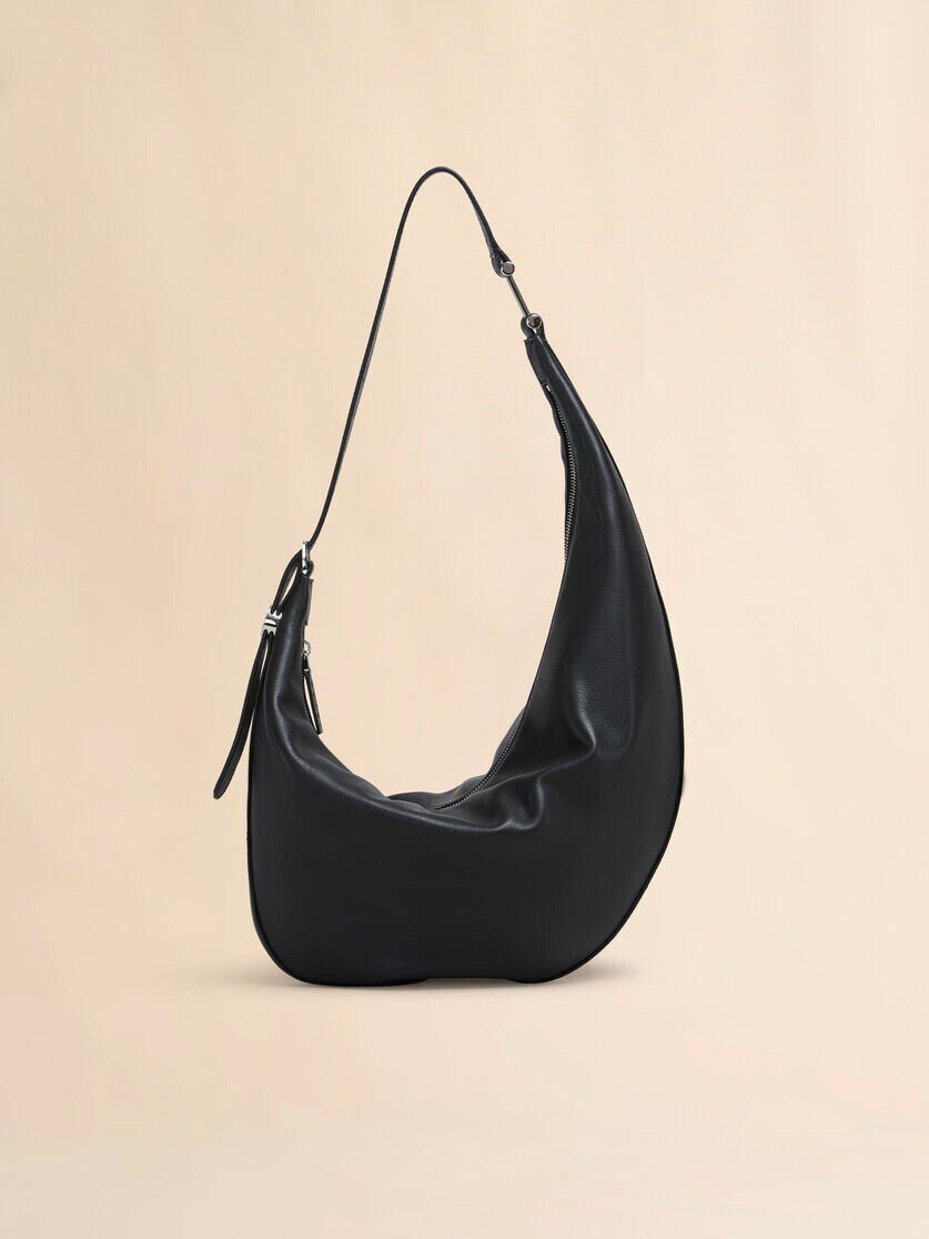 MARNI ブラック レザー製 Dot スモールホーボーバッグ