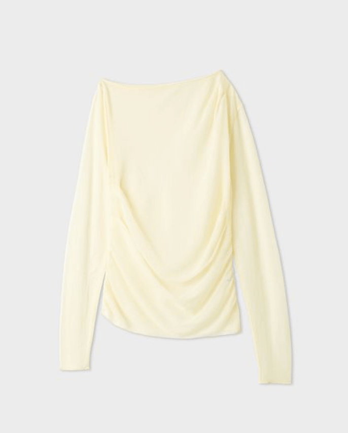 MIESROHE アシンメトリーギャザーTOPS