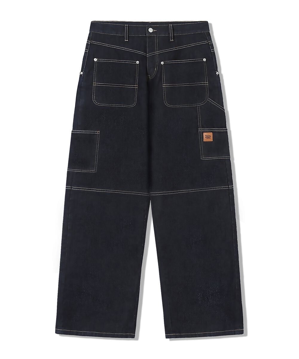 TRILLION Reverse Carpenter Selvage Wide Denim Pants [Indigo]