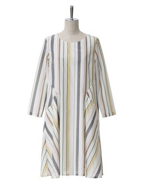 beautiful people S/C multi stripe bias cut dress