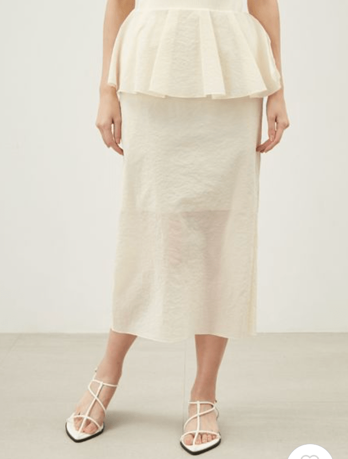 Mila Owen ストレッチシアーペプラムスカート