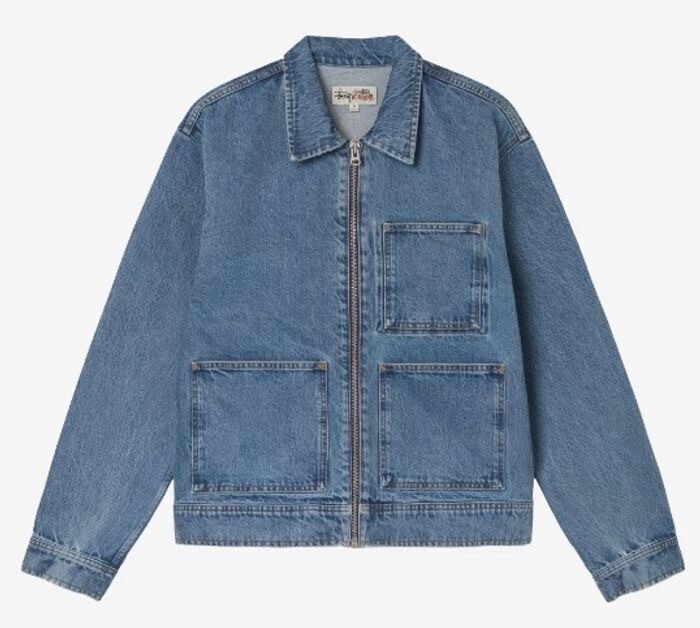 STUSSY Stussy Denim Zip Work Jacke.t Washed Blue