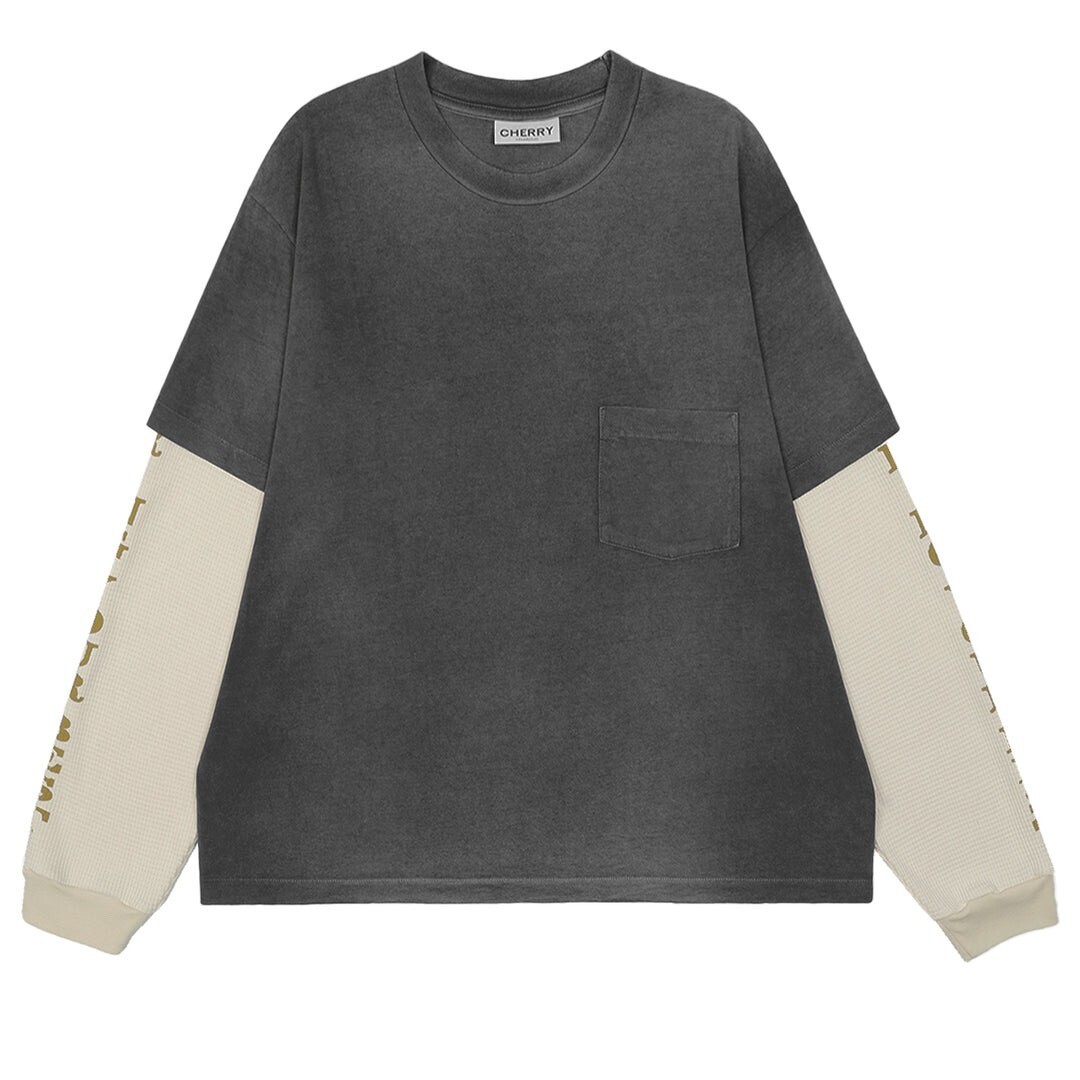 CHERRY LOS ANGELES URBAN COWBOY BOXY POCKET THERMAL L/S TEE