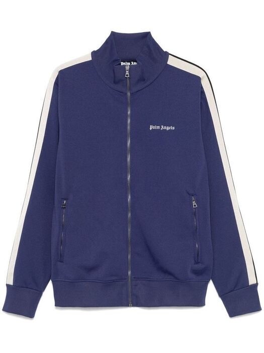 Palm Angels Blue Sweatshirt With Zip And