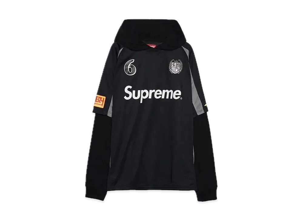 SUPREME Hooded Soccer Jersey "Black"