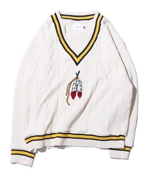 CAL O LINE V-NECK TILDEN (FEATHER) Vネックカットソー ニット