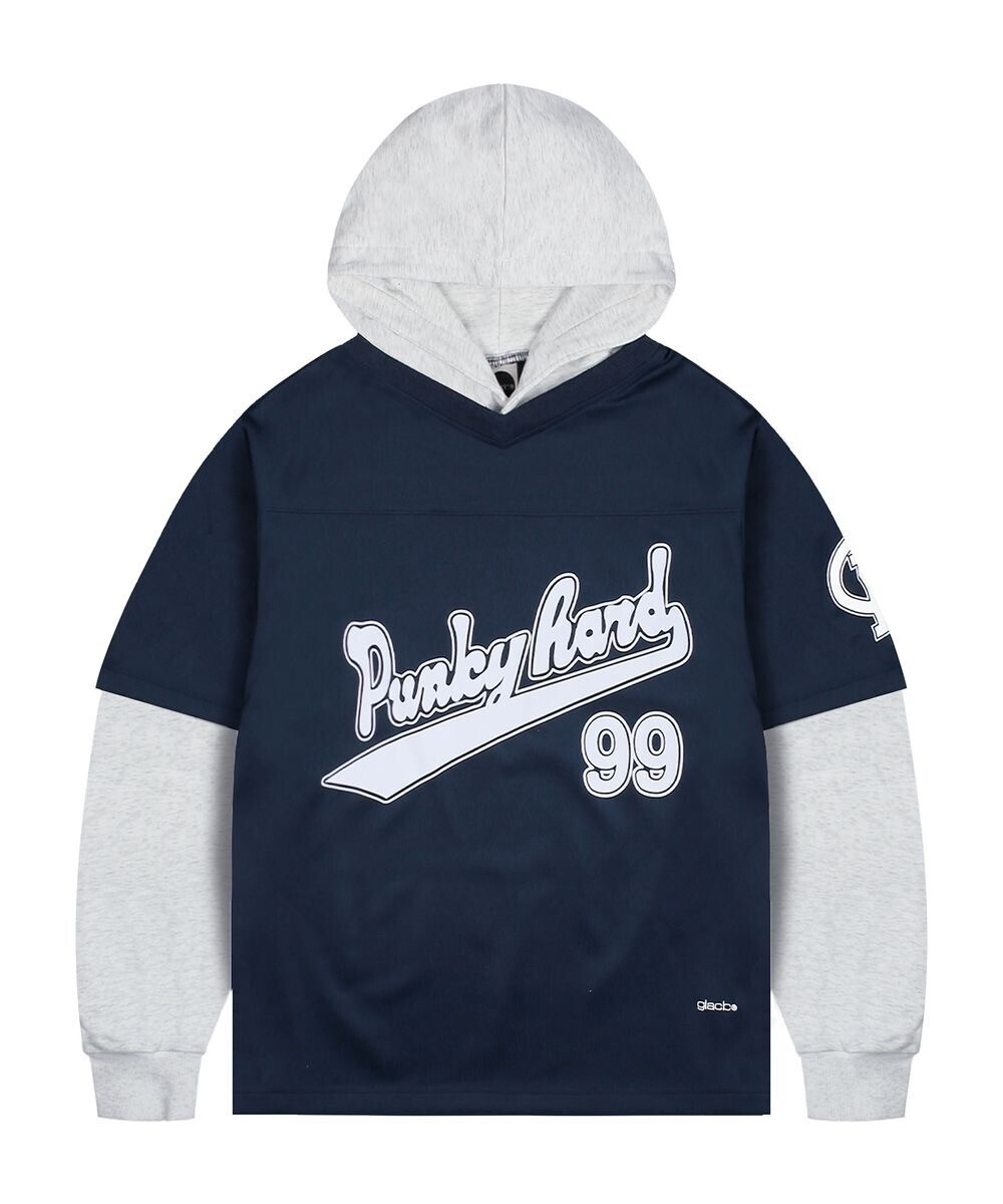 GLACK GHD032 RUGBY LAYERED HOOD (NAVY)