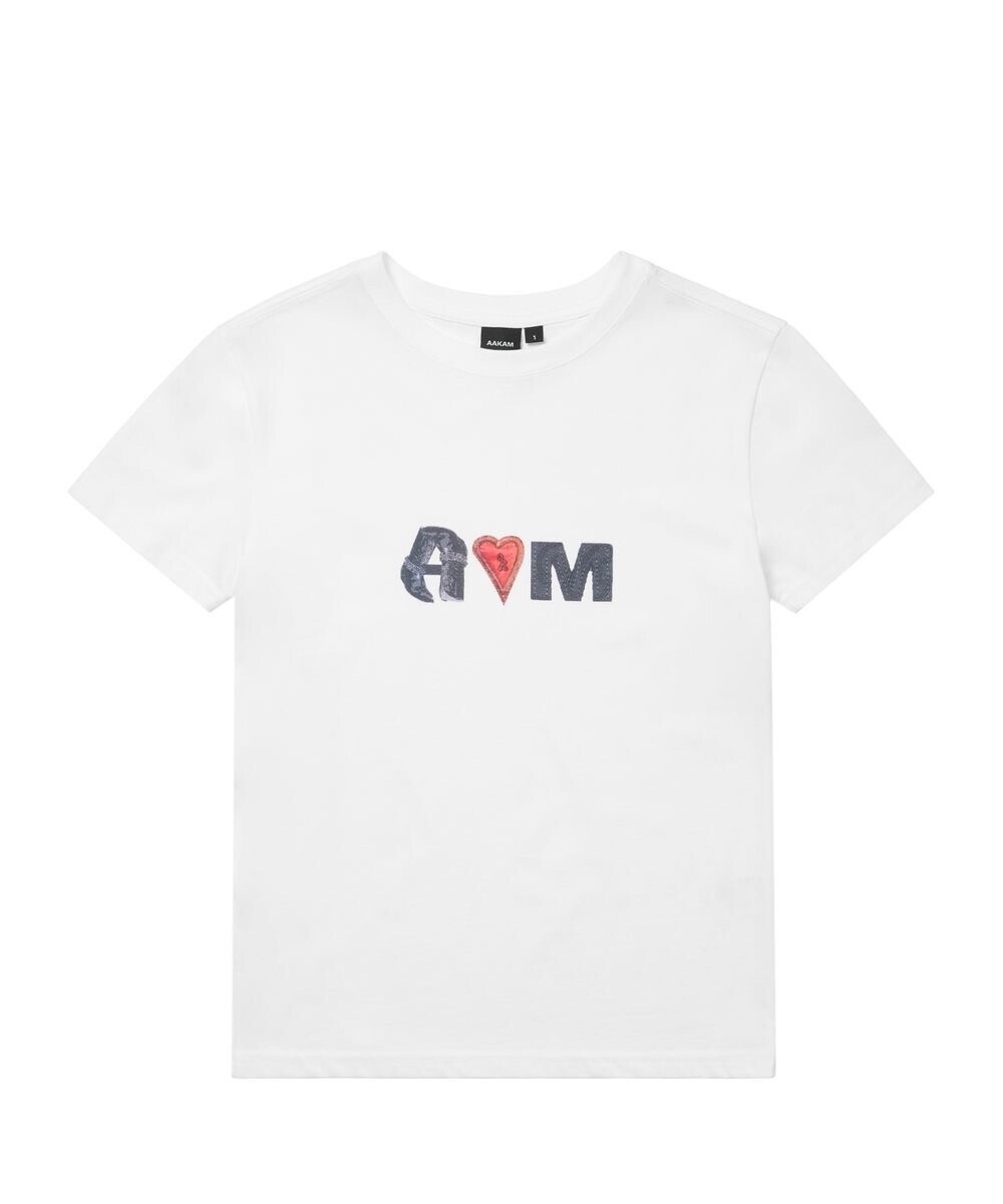 AAKAM Heart AKM Half Top (White)