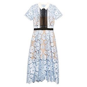 Self-Portrait Flower Garden guipure-lace dress